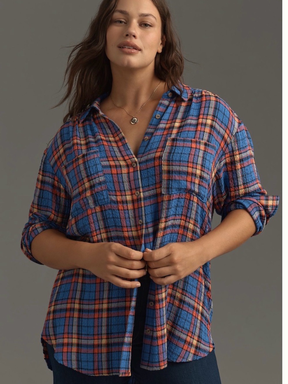 Anthropologie Pilcro Hadley Plaid Buttondown
